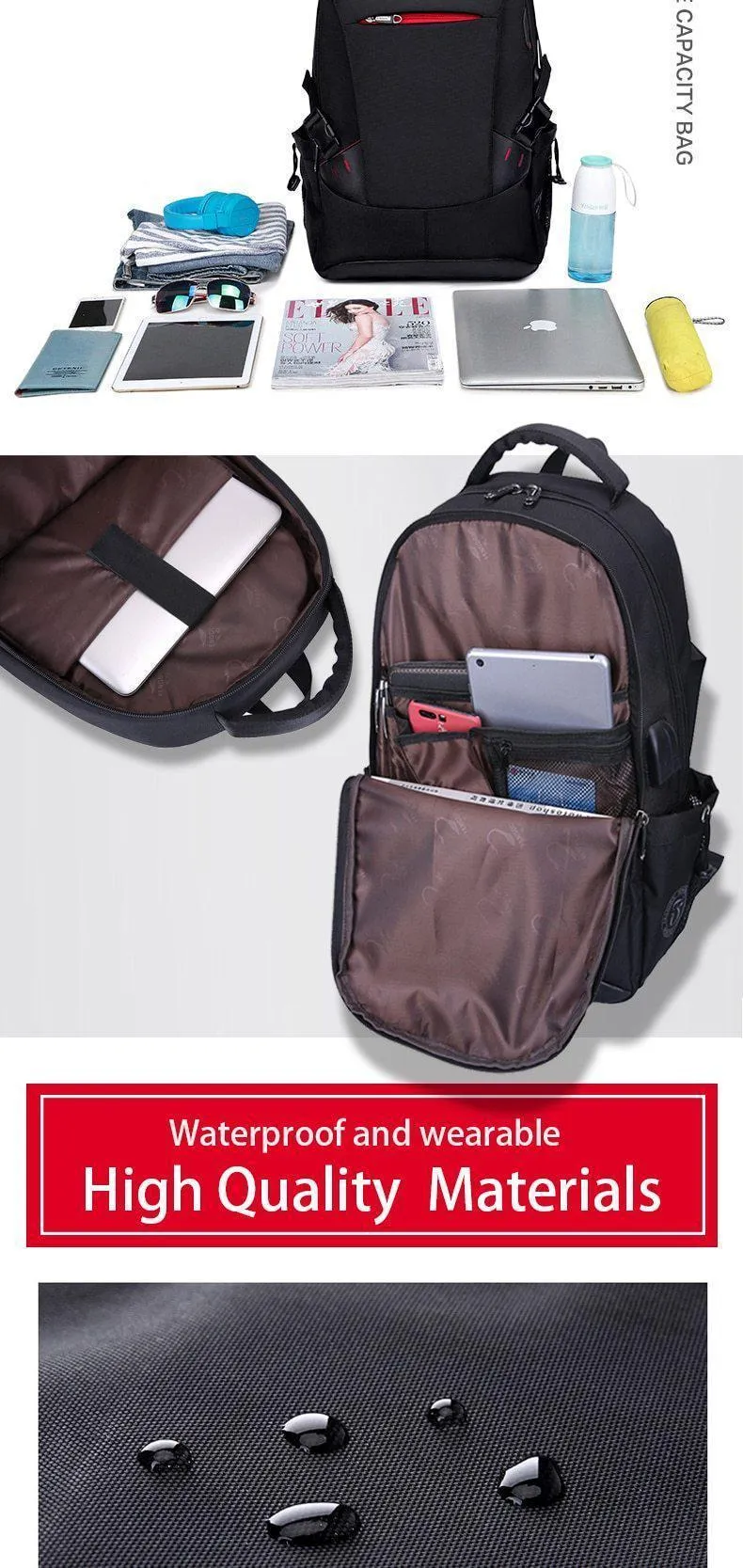 - Backpack Laptops Anti Large Men's Savings-packed Theft Safe