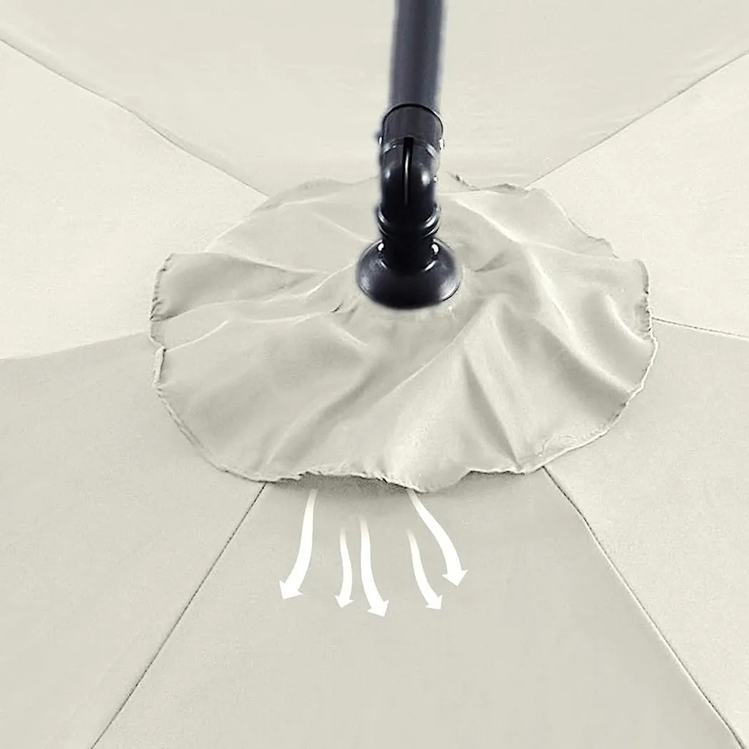 11.5FT Outdoor Market Umbrella Replacement Canopy for 6/8-Rib, Replacement Parasol Fabric Cover for Garden, Deck, Backyard, Pool and Beach(Wine red,8.8ft (270cm)/8 Ribs)