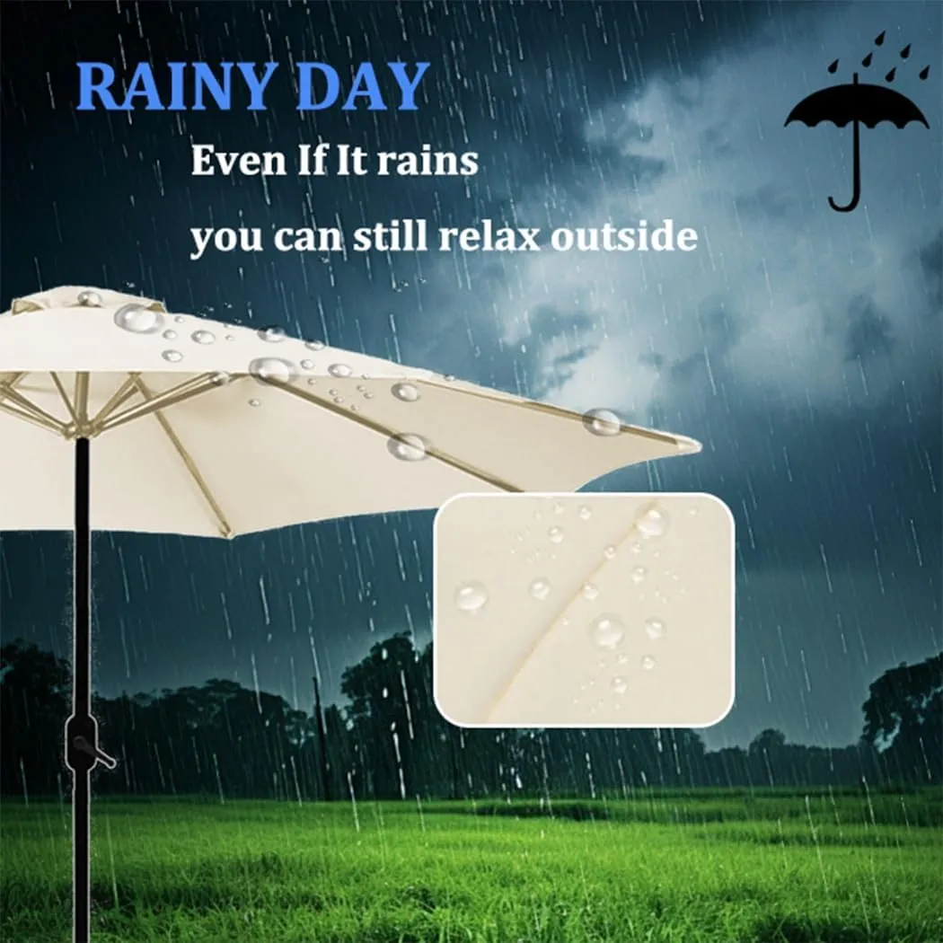 11.5FT Outdoor Market Umbrella Replacement Canopy for 6/8-Rib, Replacement Parasol Fabric Cover for Garden, Deck, Backyard, Pool and Beach(Wine red,8.8ft (270cm)/8 Ribs)