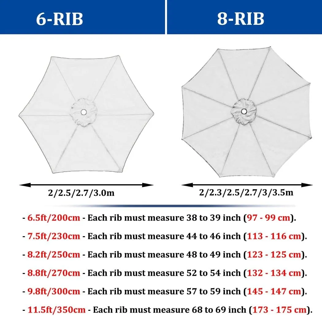 11.5FT Outdoor Market Umbrella Replacement Canopy for 6/8-Rib, Replacement Parasol Fabric Cover for Garden, Deck, Backyard, Pool and Beach(Wine red,8.8ft (270cm)/8 Ribs)