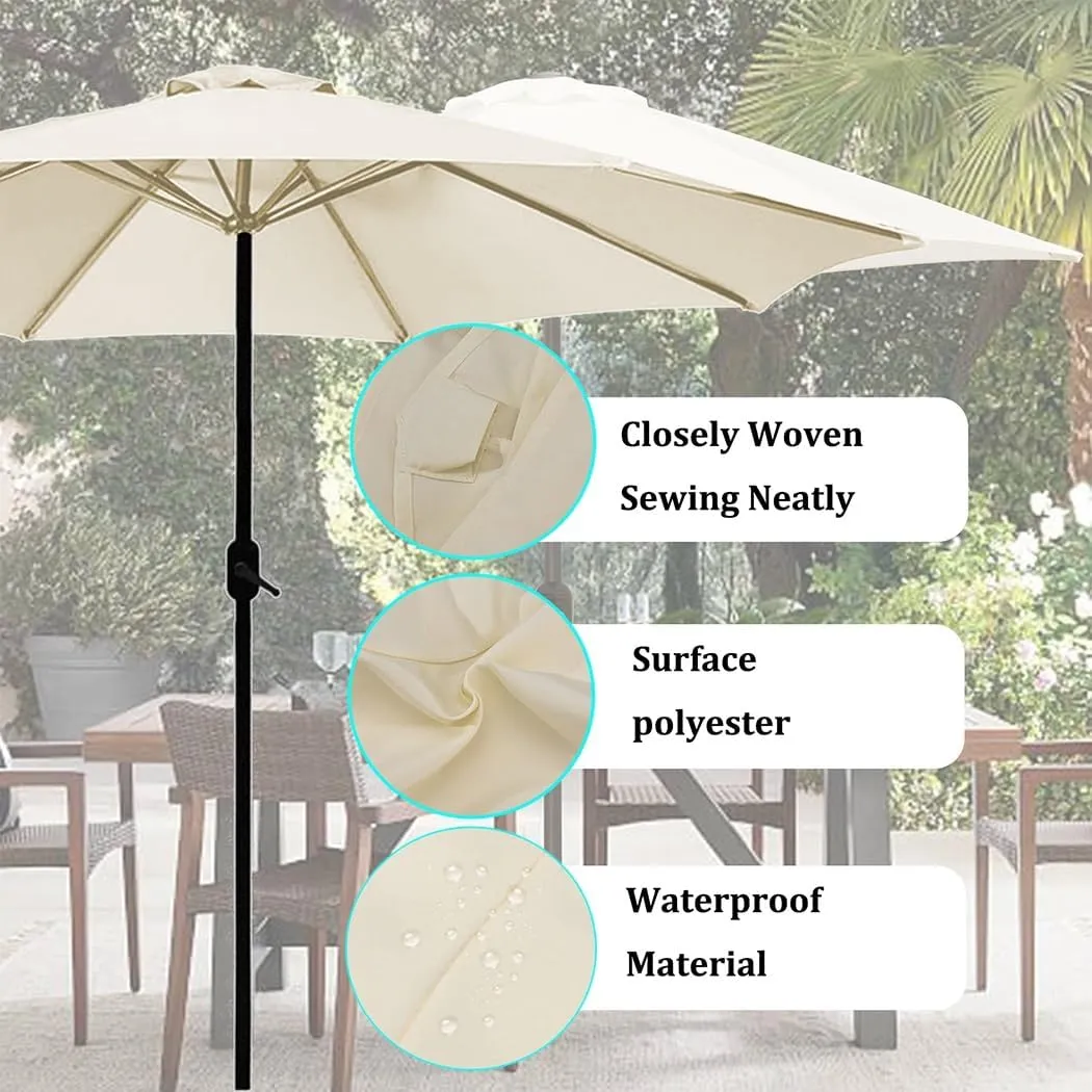 11.5FT Outdoor Market Umbrella Replacement Canopy for 6/8-Rib, Replacement Parasol Fabric Cover for Garden, Deck, Backyard, Pool and Beach(Wine red,8.8ft (270cm)/8 Ribs)
