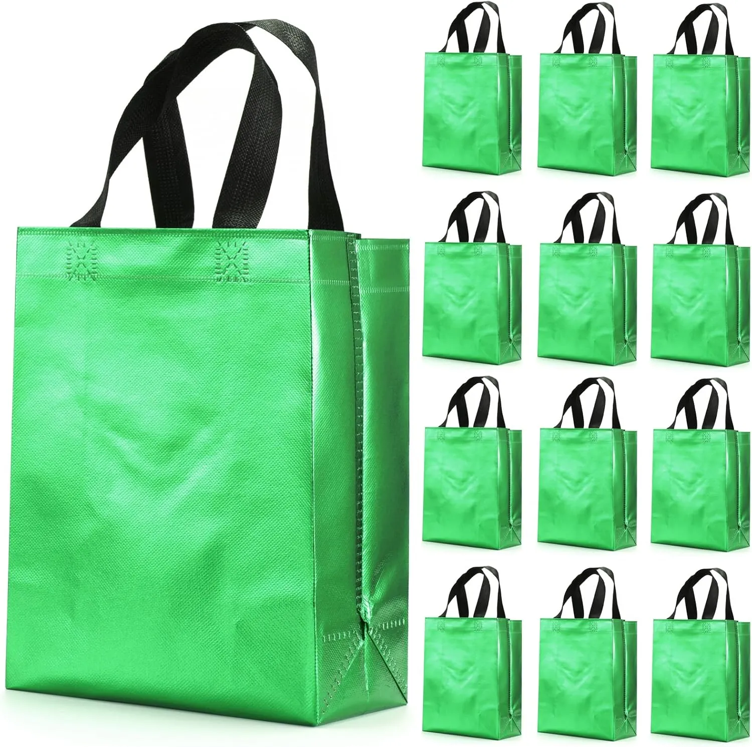 12 Pcs Non-woven Reusable Gift Bags With Handles for Party Favor 8W x 4L x10H Size