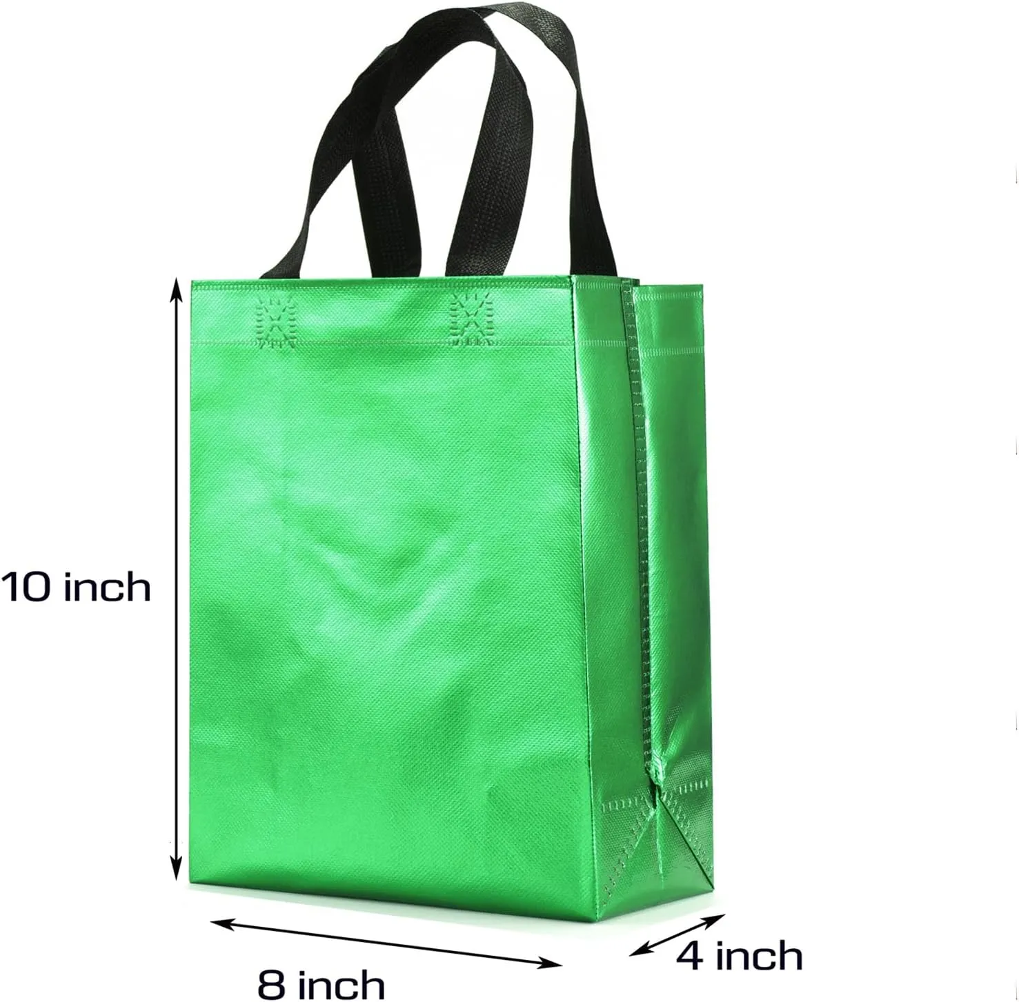 12 Pcs Non-woven Reusable Gift Bags With Handles for Party Favor 8W x 4L x10H Size