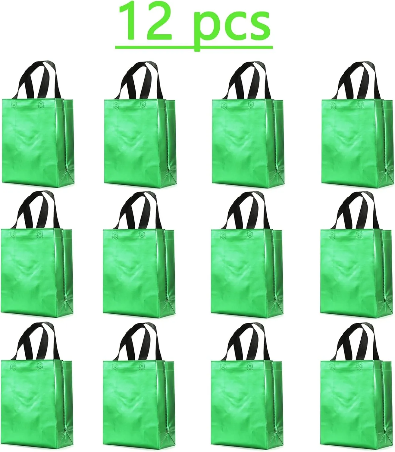 12 Pcs Non-woven Reusable Gift Bags With Handles for Party Favor 8W x 4L x10H Size
