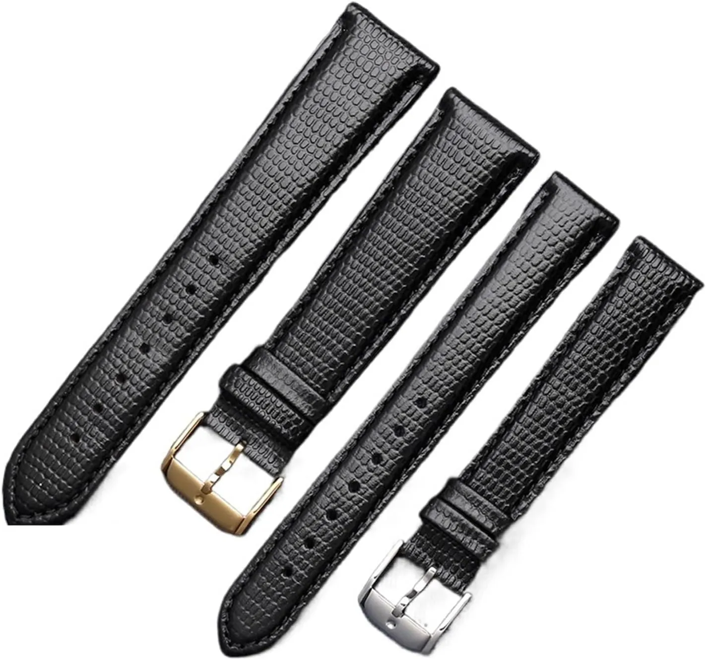 15mm 21mm Black Lizard Pattern Genuine Lea/ther Watchband Compatible With Movado 0607194 606088 Watch Strap Simple Stylish Wristwatches Band