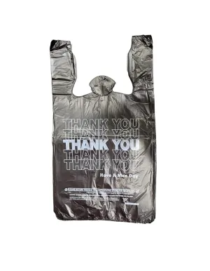 1/6 Large Black Disposable Shopping/Merchandise Bags - 500 pcs
