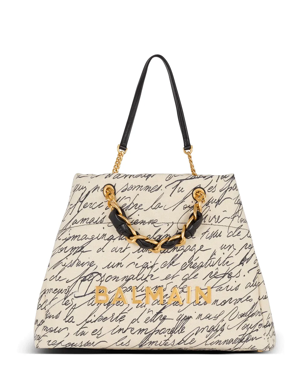 1945 Soft XXL Lover Letter Canvas Tote in Nature and Noir