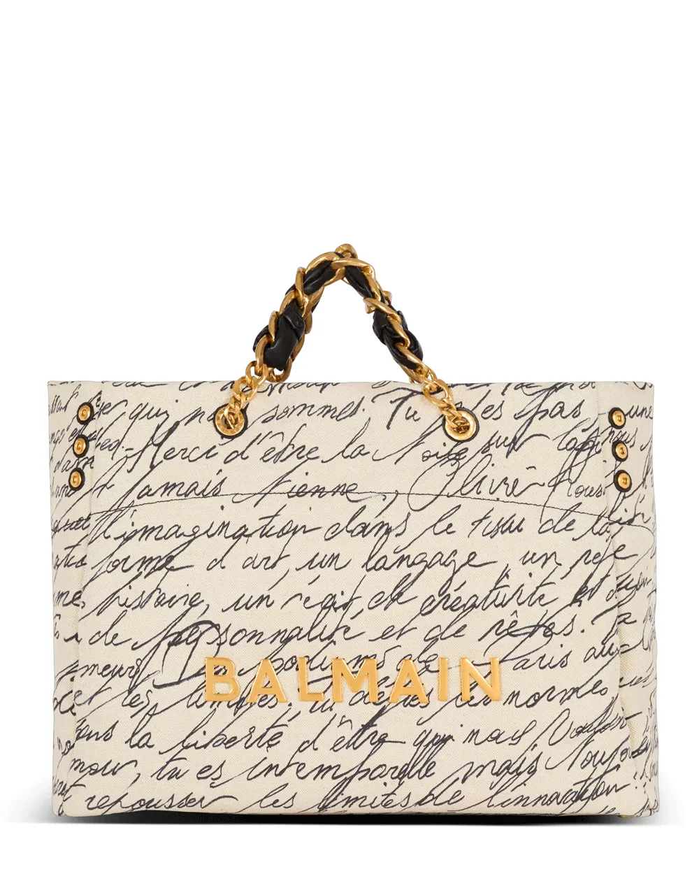 1945 Soft XXL Lover Letter Canvas Tote in Nature and Noir