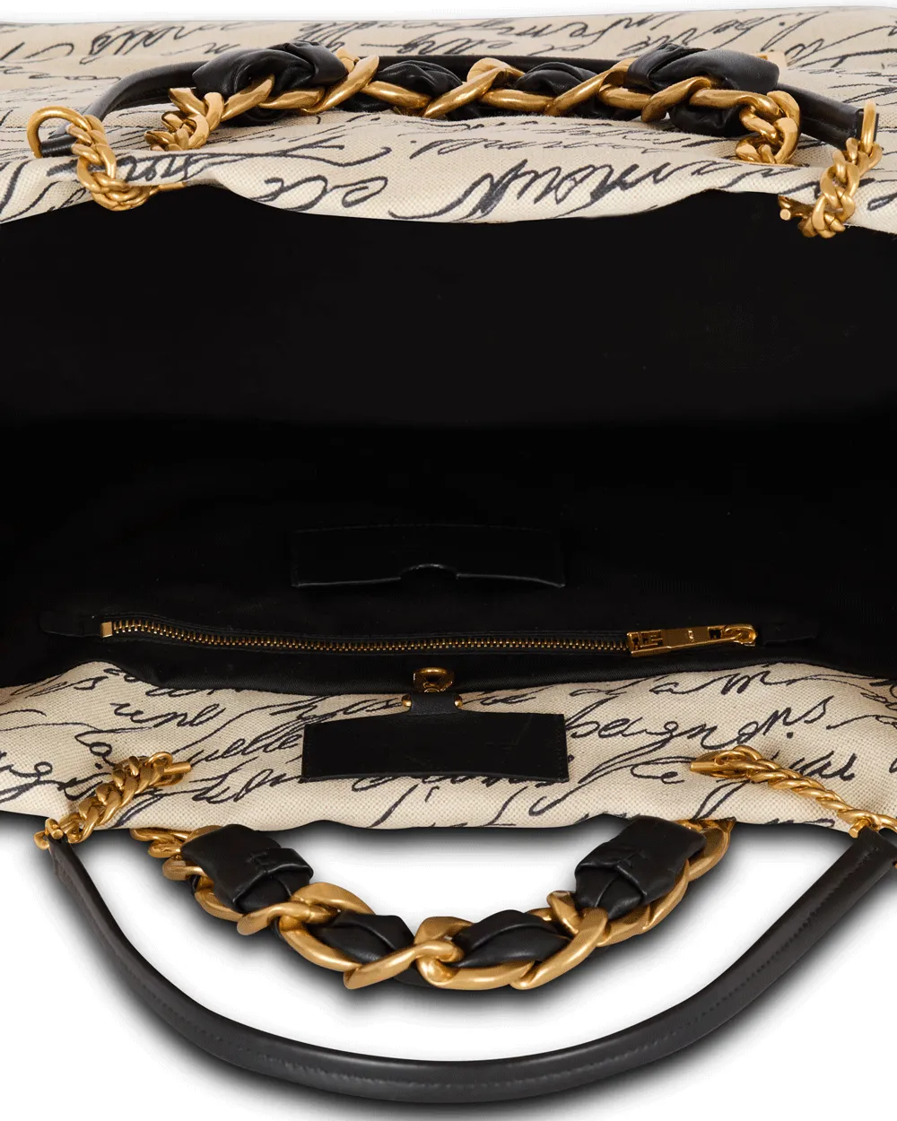 1945 Soft XXL Lover Letter Canvas Tote in Nature and Noir