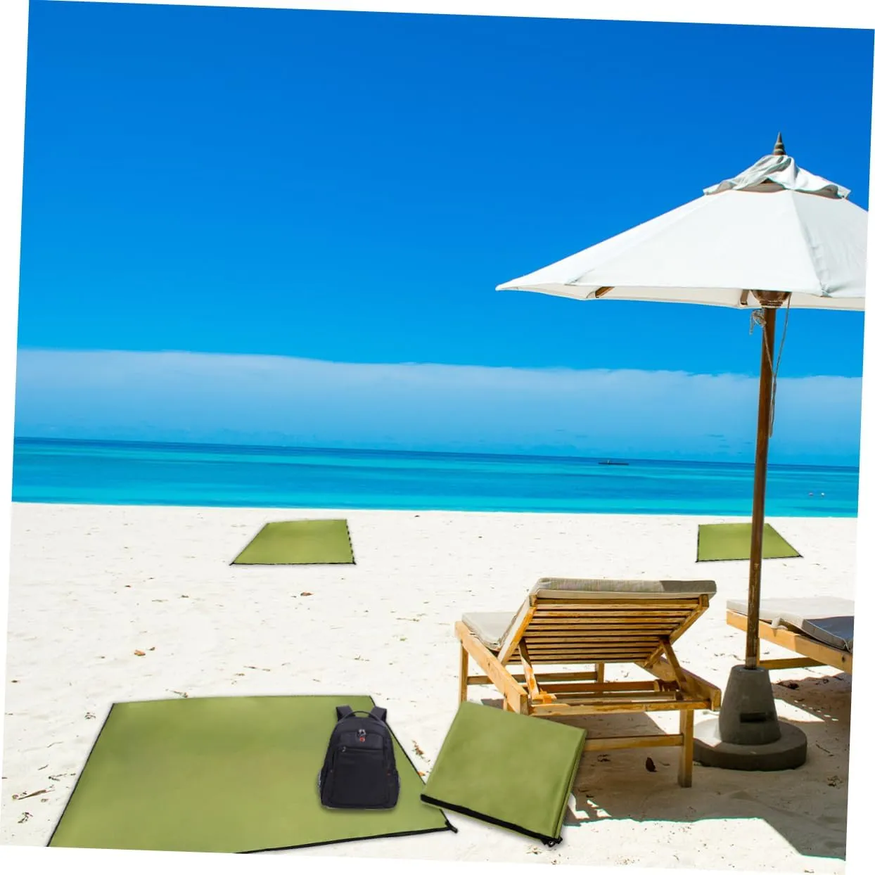 1pc Camping Mat Portable Oxford Cloth Ground Pad for Beach Hiking Outdoor Activities Uv Protection Lightweight Green