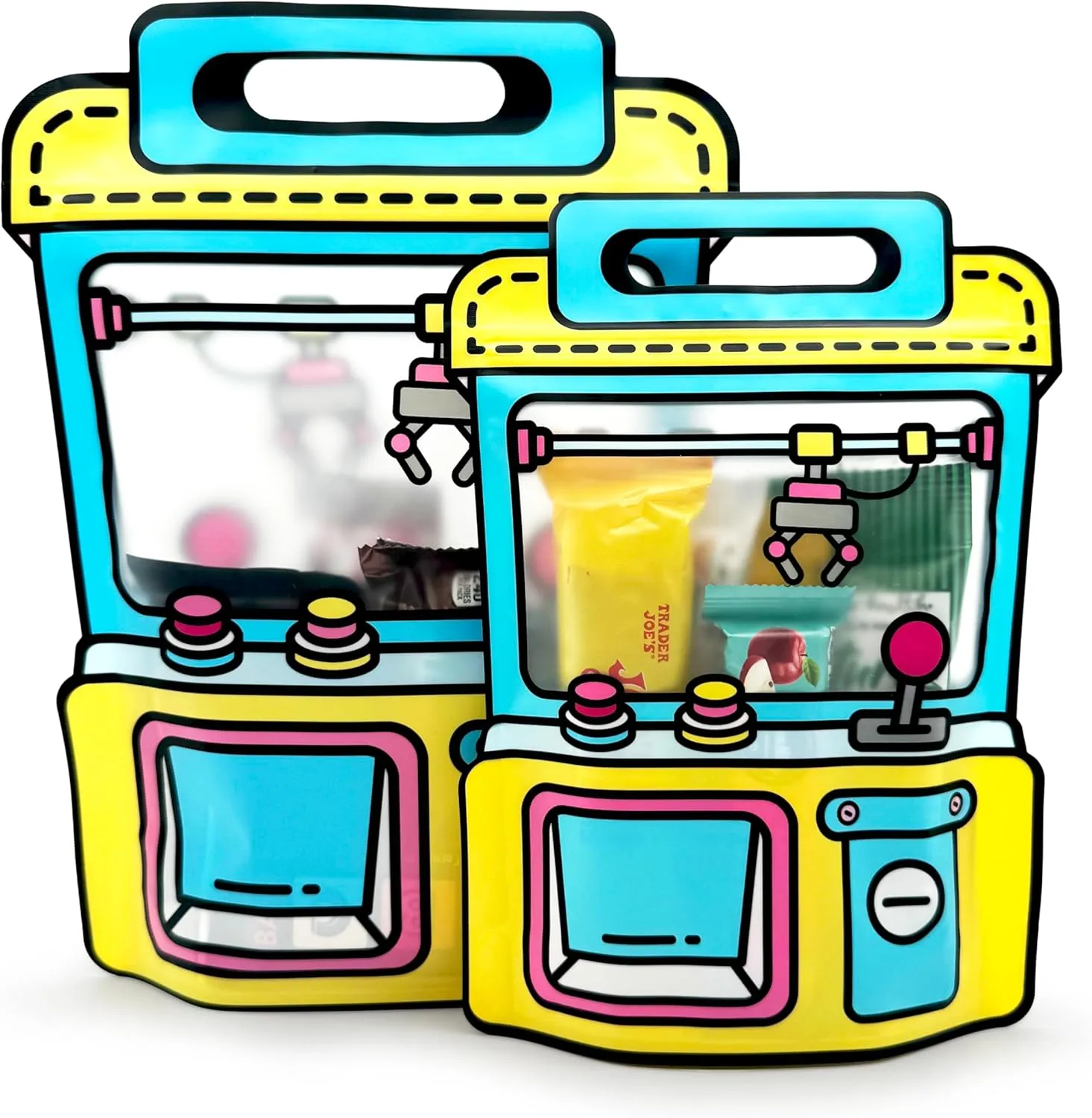 20 Pack Gift Bags for Kids Birthday Party Supplies - Bulk Goodie Bag for Candy, Snacks, or Favors with Resealable Ziplock Seal (Yellow/Small)