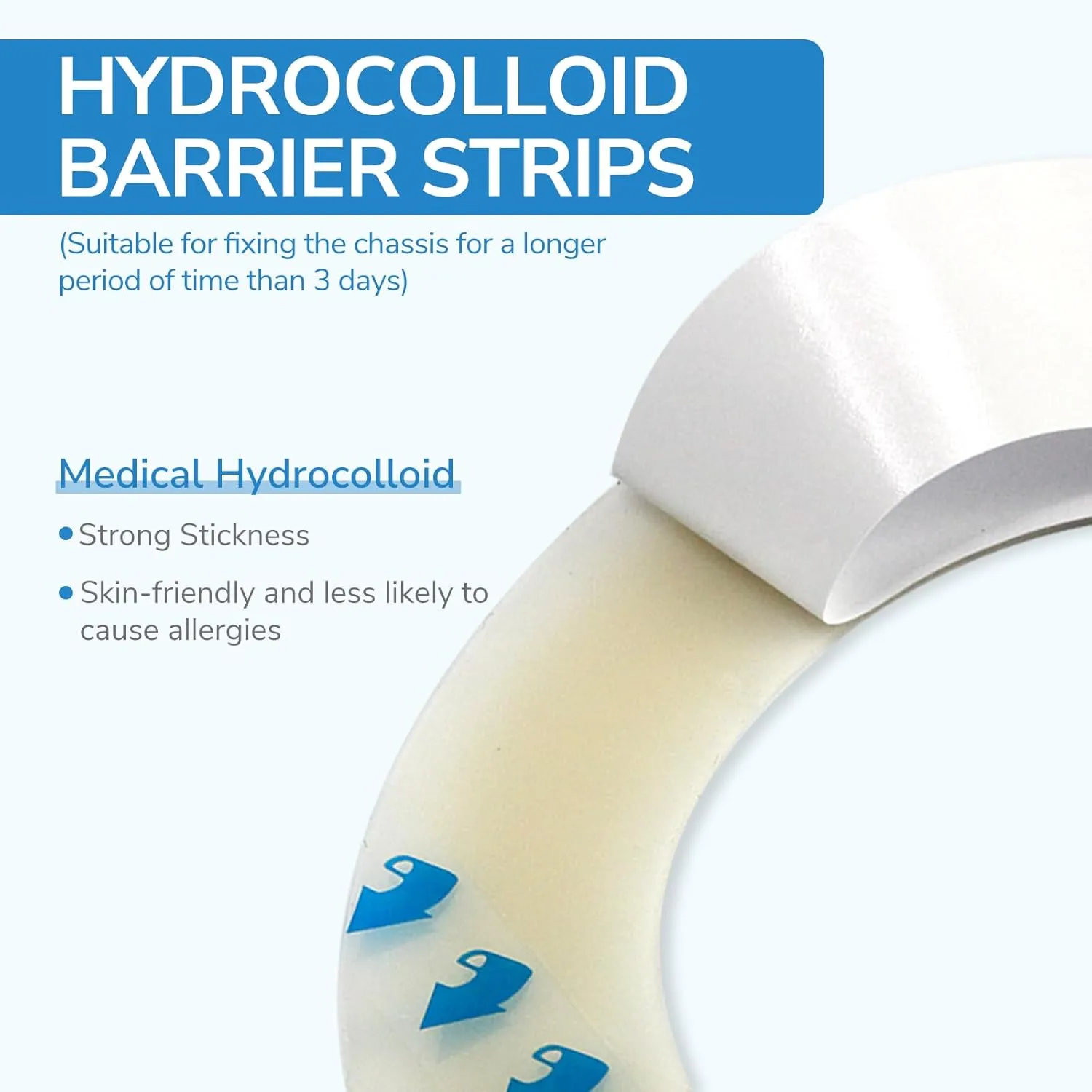 20PCS Ostomy Barrier Strips, Skin-Friendly Hydrocolloid Skin Barrier Strips, Elastic Barrier Strips for Ostomy Bag Ostomy Colostomy Ileostomy Supplies