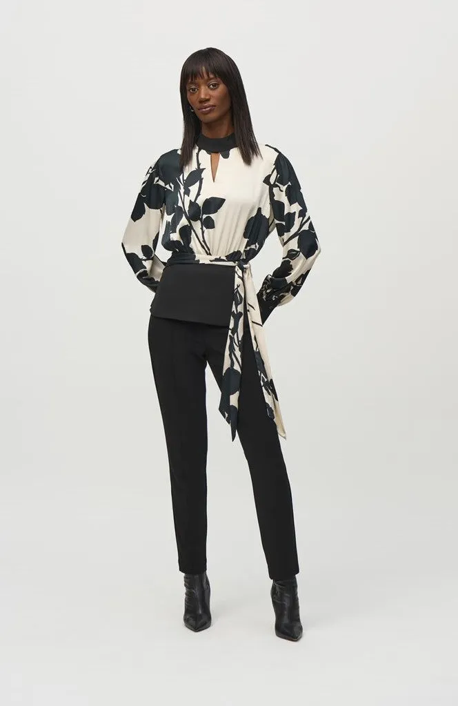 244942 Satin and Georgette Floral Print Top