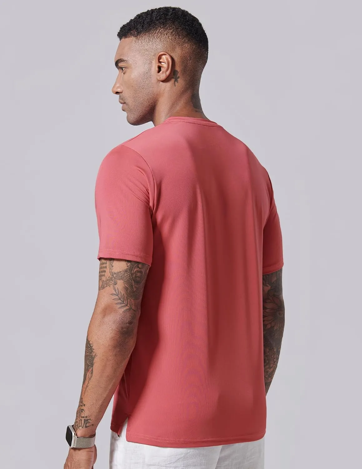 3 Pack: Mens Polo Shirts, Business Casual Golf Henley Work Shirts for Men, Collarless Short Sleeve Stylish Athletic Tshirts