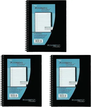 3 Pack of Mead Cambridge Wirebound Business Notebook, Legal Rule, 6 5/8 x 9 1/2 Inches, White, 80 Sheets per Pad (06672)