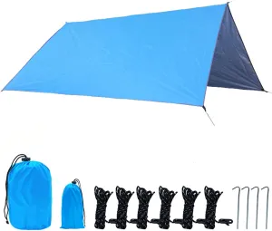 3mx3m Waterproof Tarp Tent Shade Ultralight Garden Awning Sunshade Outdoor Camping Hammock Rain Fly Beach Sun Shelter