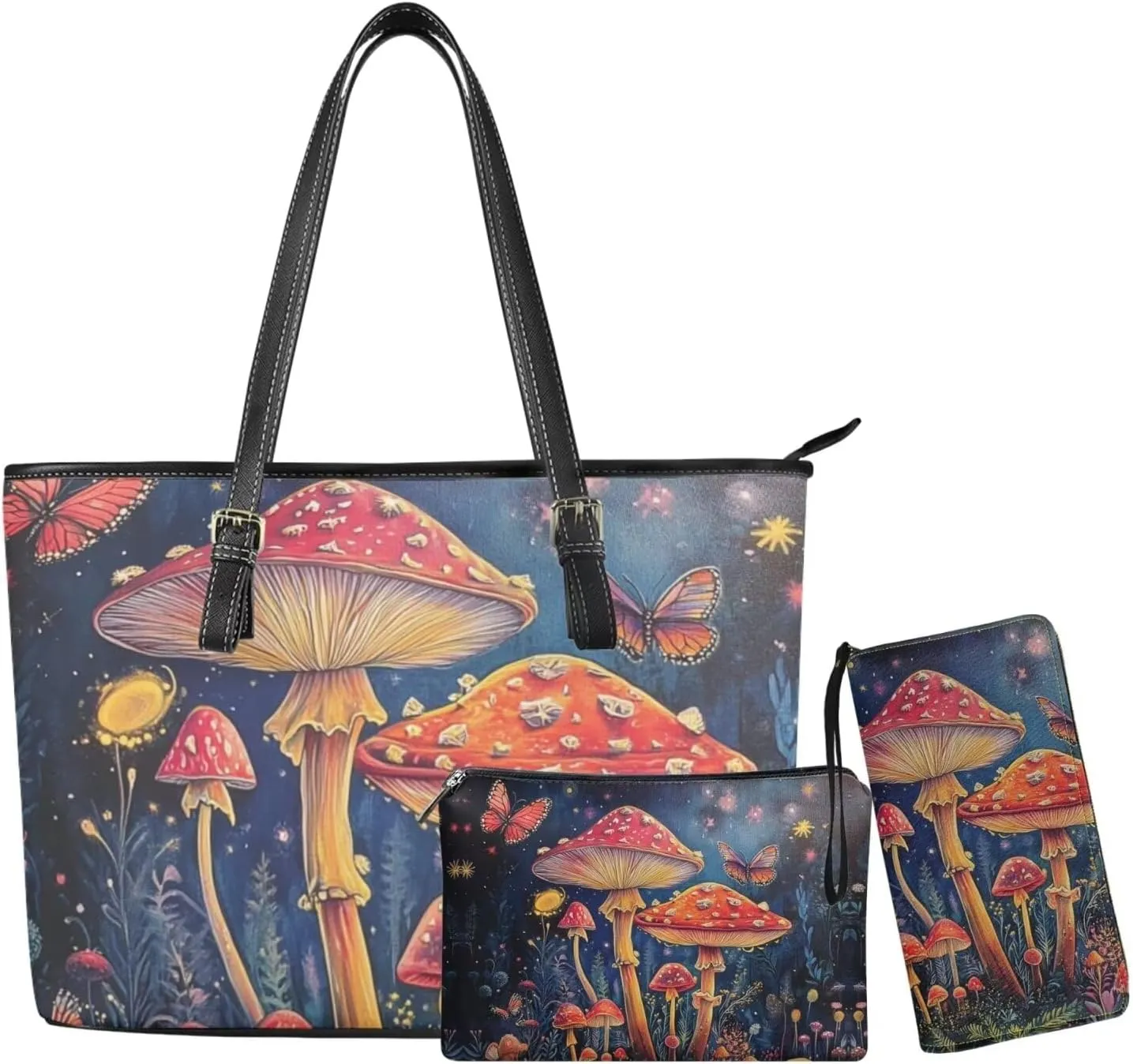 3pcs Tote Handbags and Purse for Women for Daily Use