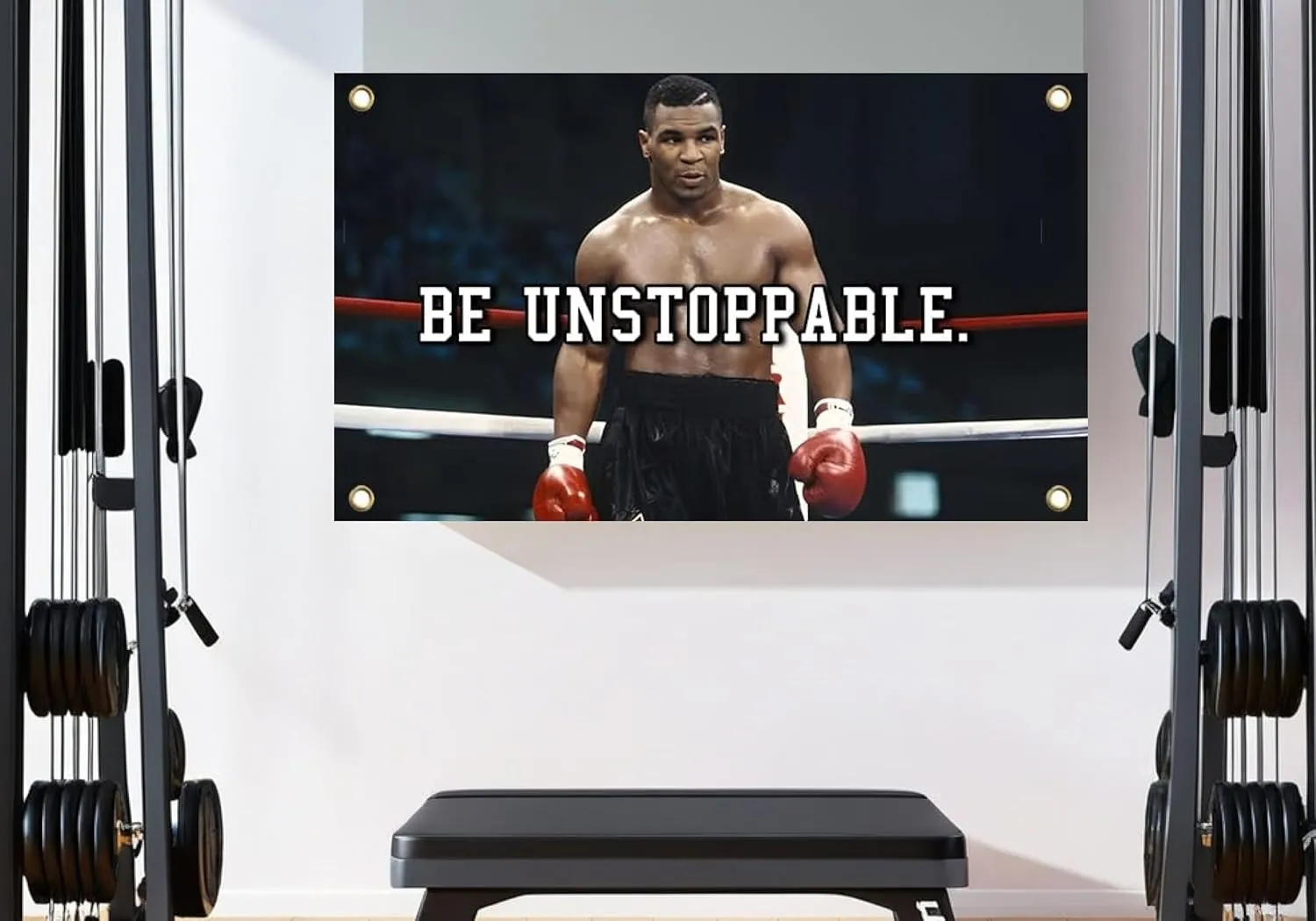 3x5 Ft Tyson Be Unstoppable Polyester Single Sided Flag with 4 Grommets - Motiv Gym Inspire Your Workout with Banner - Perfect Fitnes Wall Decor for Gym - Stay Motivated with Cool Motivation Art