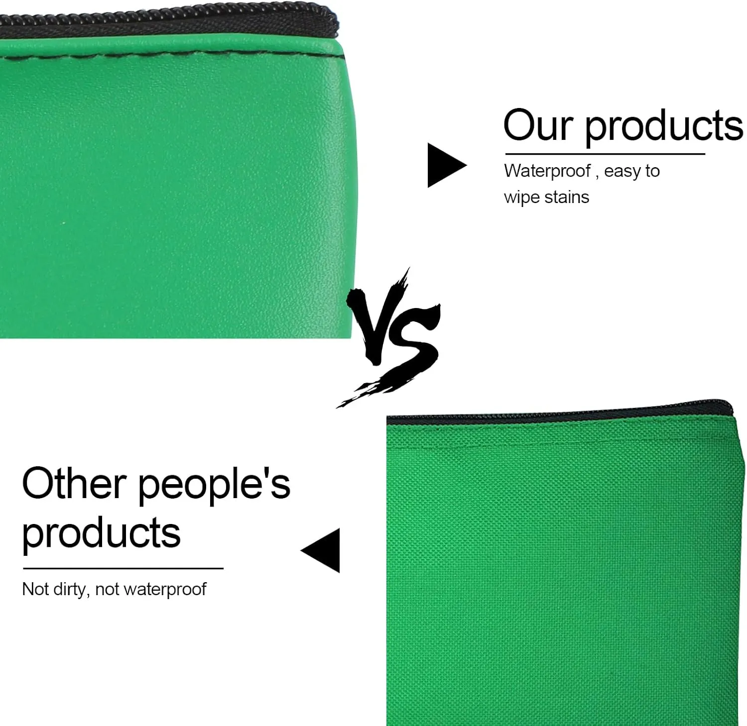 4Pack Money Bag 11 X 6", Safe Durable Waterproof Bags With Zipper for Cash, Coin Pouch PU Leather Bank Bag for Checks, Makeup, Bills, Receipts, Tool Storage (Green)