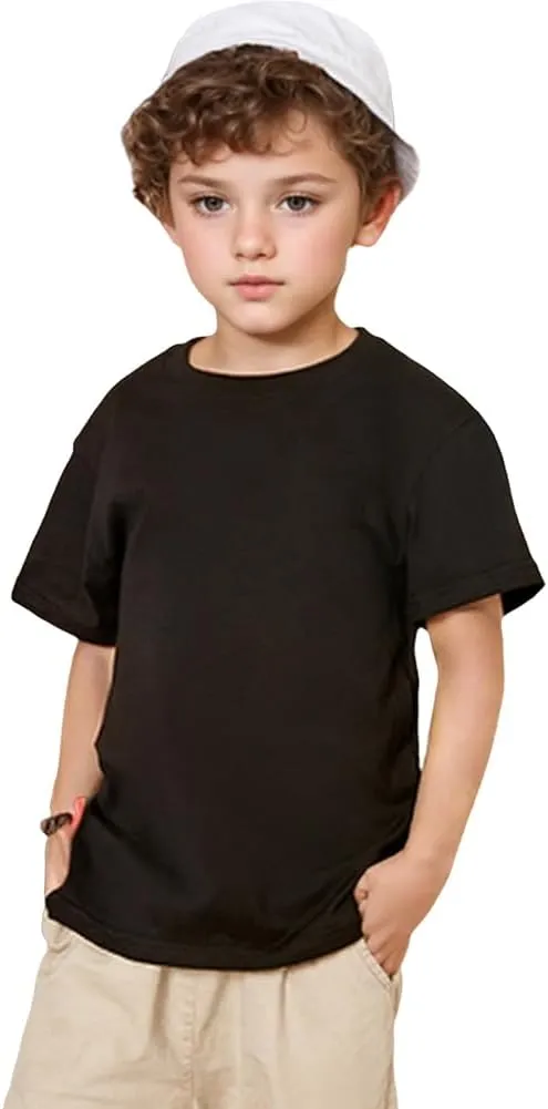 5 Pack Boys/Kids/Teens Quick Dry Shirts Mesh Moisture Wicking Active Athletic Performance T-Shirts(Age 4-18Y)