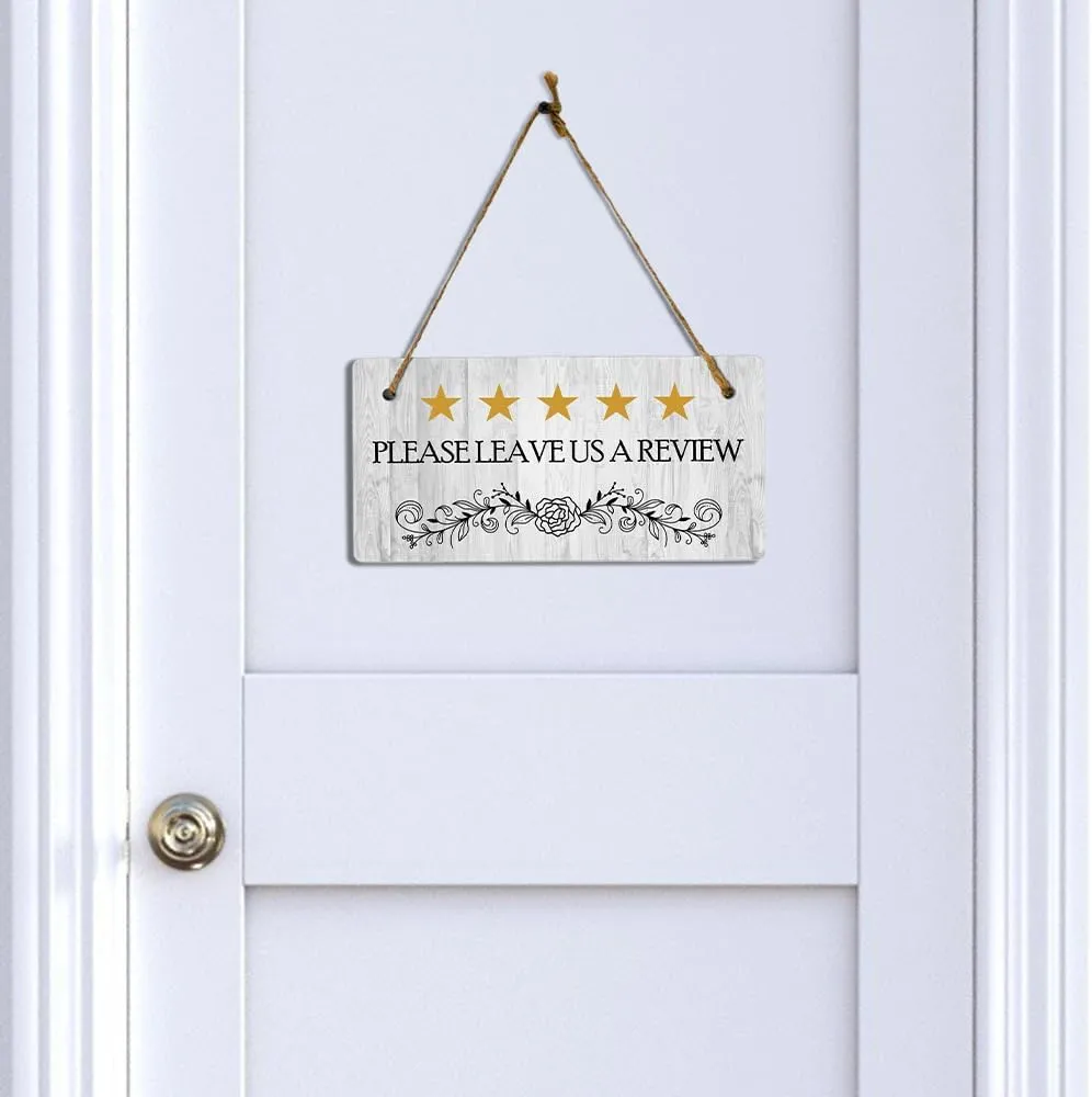 5 Stars Please Leave Us A Review 5x10 Hanging Plus Wall or Door Sign | Business Décor