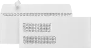 500 No. 9 Double Window Security Envelopes - Designed for Quickbooks Invoices and Business Statements with Self Seal Peel and Seal Flap - Number 9 Size 3 7/8 Inch X 8 7/8 Inch