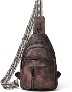 7L Sling Bag For Women Men Backpack Fanny Pack Crossbody Chest Travel Shoulder Belt Bags Purse Handbag PU Leather