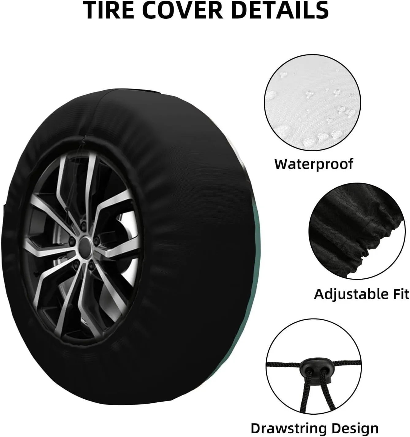 A Curious cat Spare Tire Cover Weatherproof Wheel Covers Universal Wheel Protectors Portable Wheel Bags Camper Tire Covers for Trailer Rv Travel Accessories 14 inch