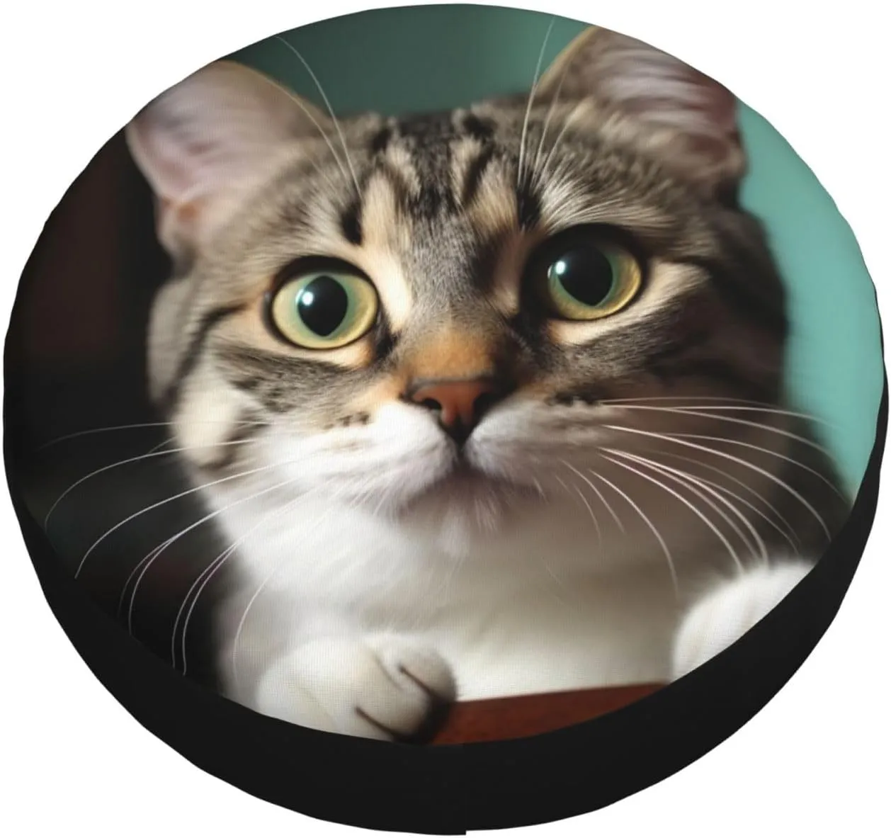 A Curious cat Spare Tire Cover Weatherproof Wheel Covers Universal Wheel Protectors Portable Wheel Bags Camper Tire Covers for Trailer Rv Travel Accessories 14 inch