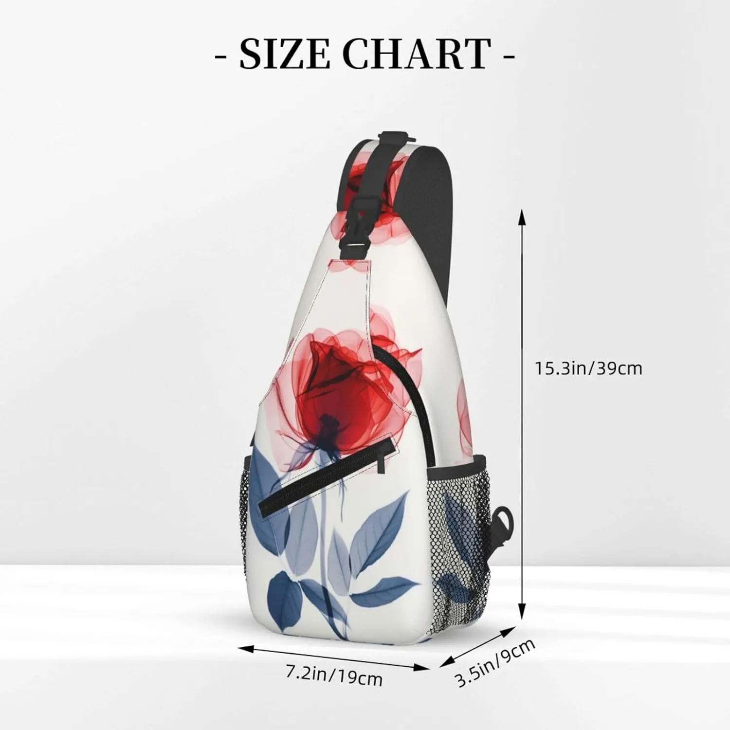 A Delicate Red Rose Sling Bag For Men Crossbody Backpack,Women Shoulder Bag For Travel Sport