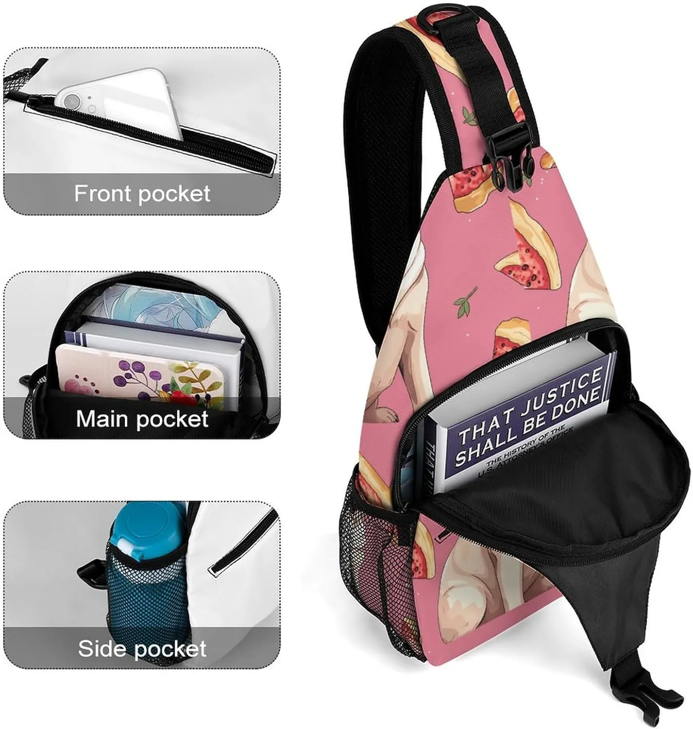 A Psychedelic Cat Sling Bag Crossbody Bags Cross Body Bag Fanny Packs Chest Bags Sling Purses for Travel