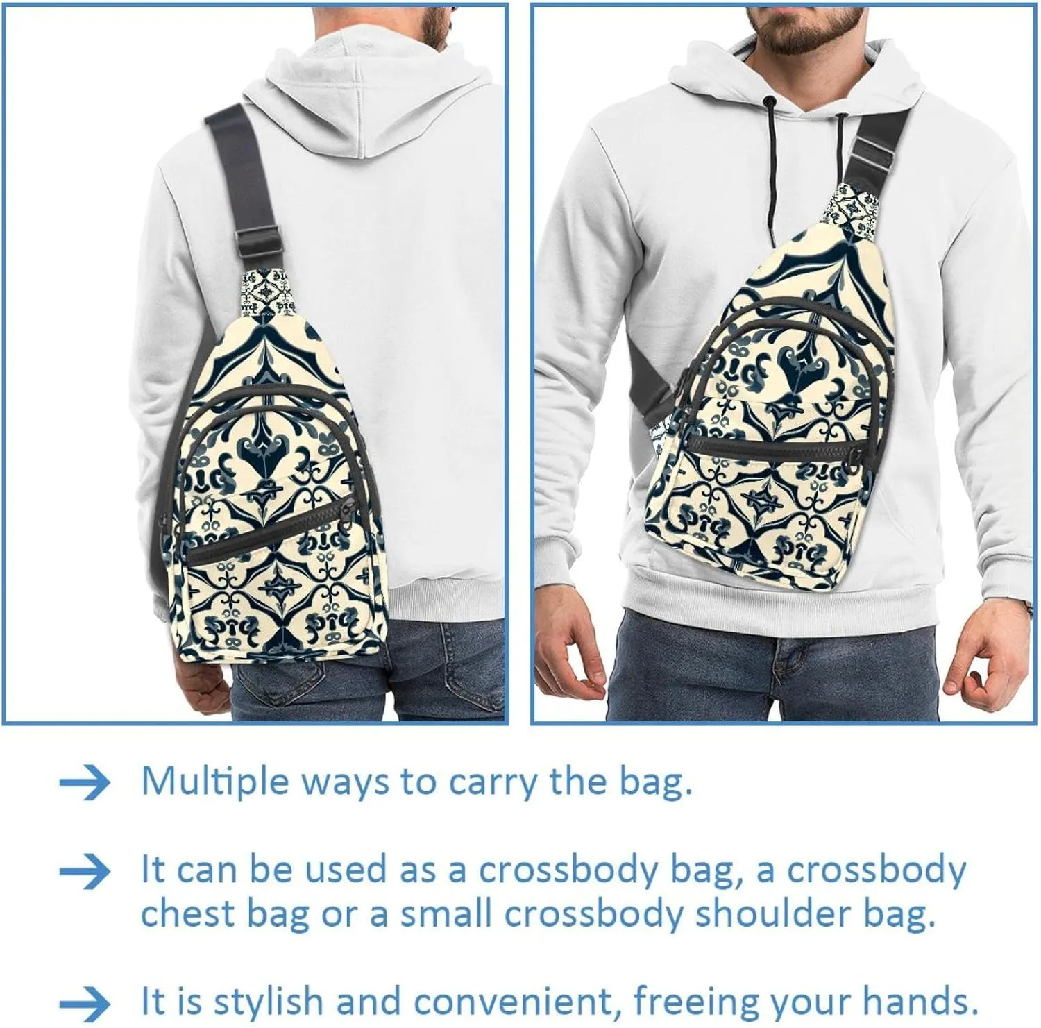 _abstract seamless ornament pattern (3) Sling Side, Crossbody Backpack