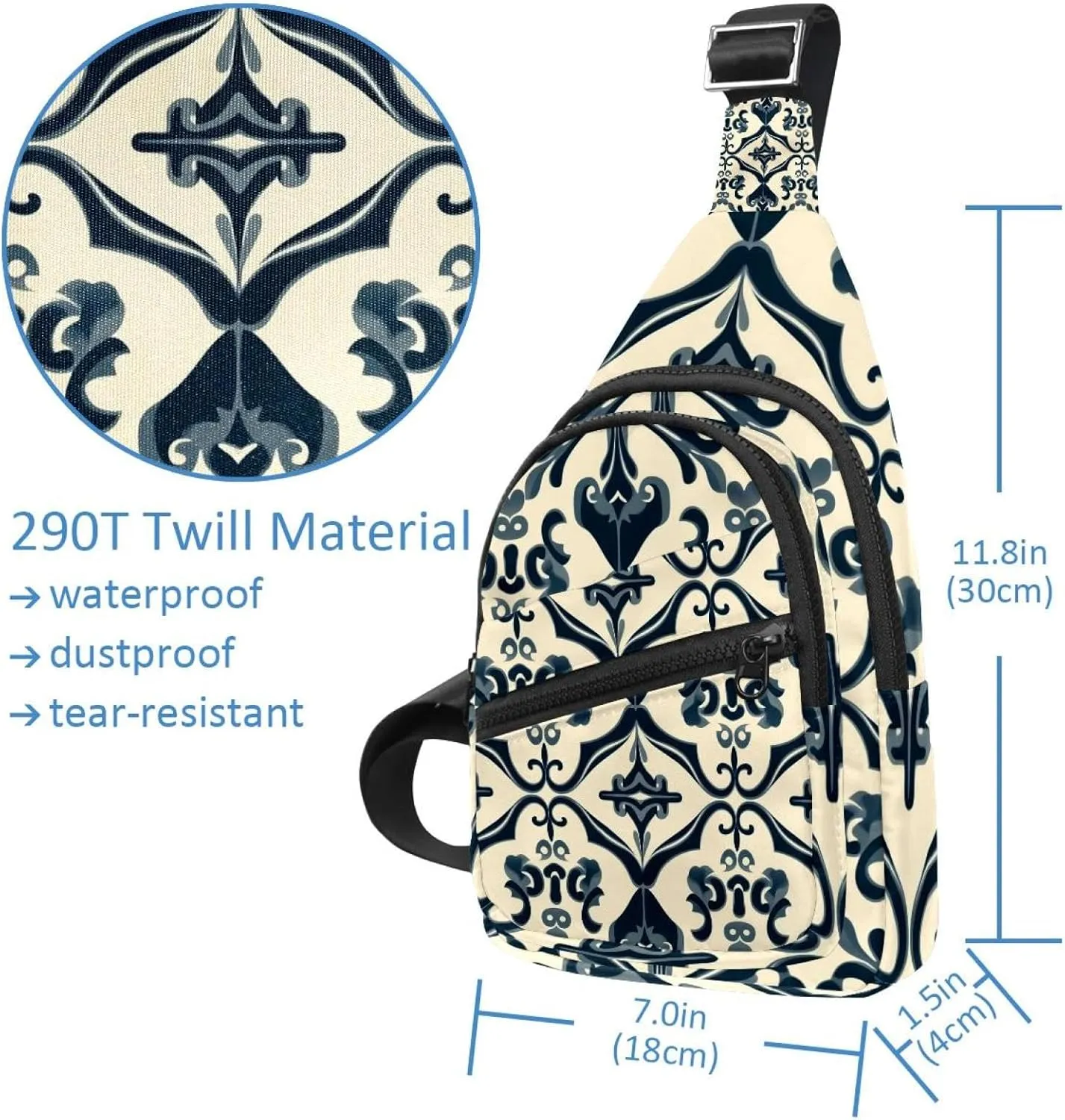 _abstract seamless ornament pattern (3) Sling Side, Crossbody Backpack