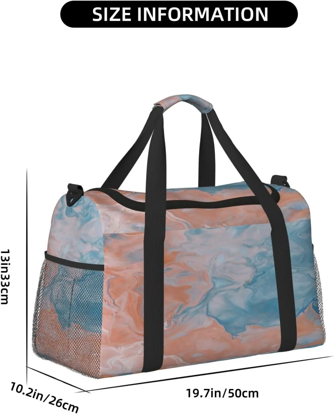 Acrylic Paint Travel Duffel Bag Large Foldable Waterproof Overnight Bag For Beach Swim Bags Pool Sports Gym