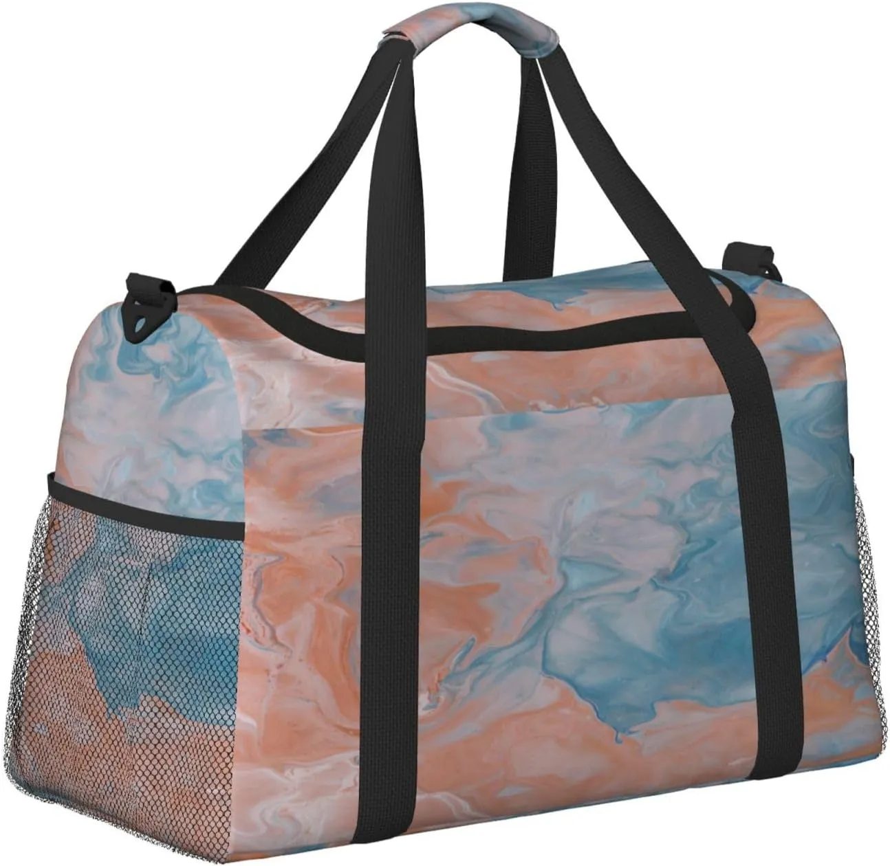 Acrylic Paint Travel Duffel Bag Large Foldable Waterproof Overnight Bag For Beach Swim Bags Pool Sports Gym