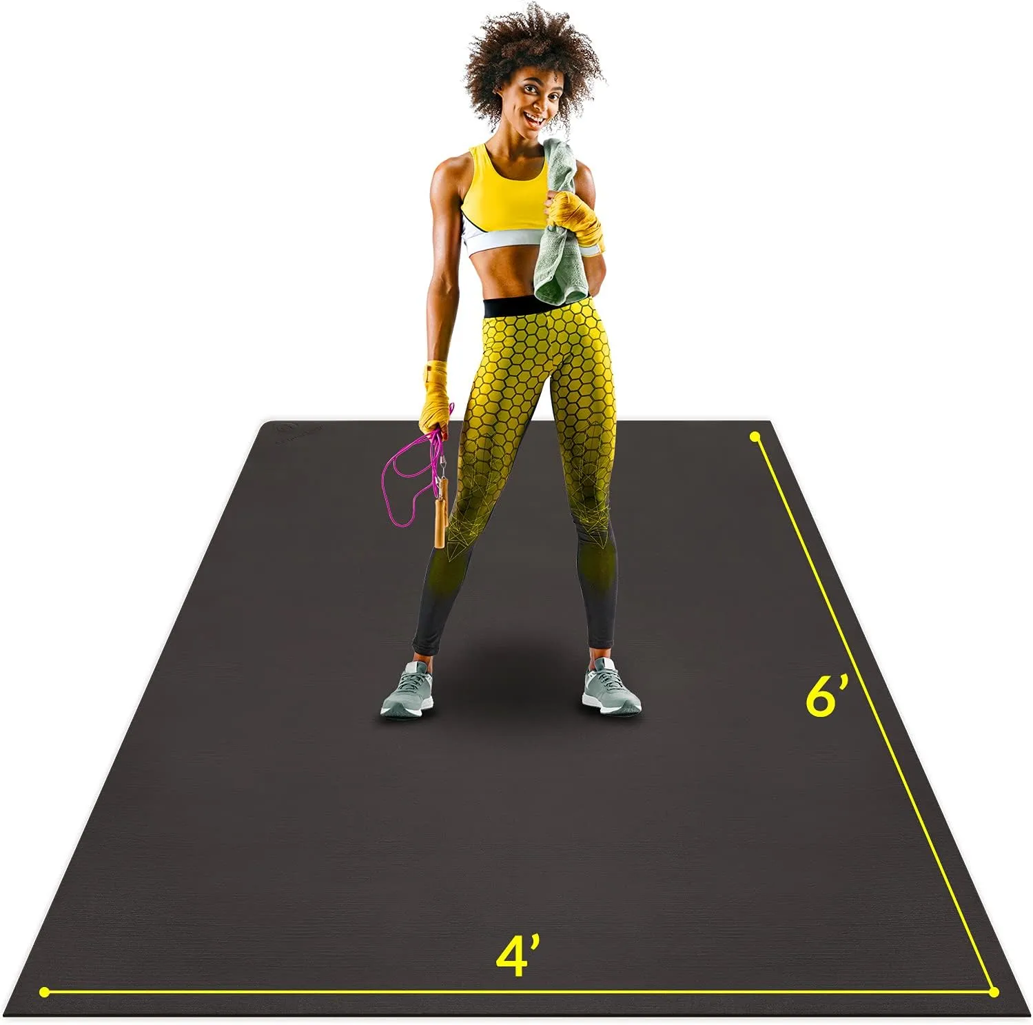ActiveGear Large Exercise Mat for Home Workout | Workout Gym Flooring for Home Gym | Rubber Workout Mat - 6 x 4 ft
