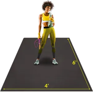 ActiveGear Large Exercise Mat for Home Workout | Workout Gym Flooring for Home Gym | Rubber Workout Mat - 6 x 4 ft