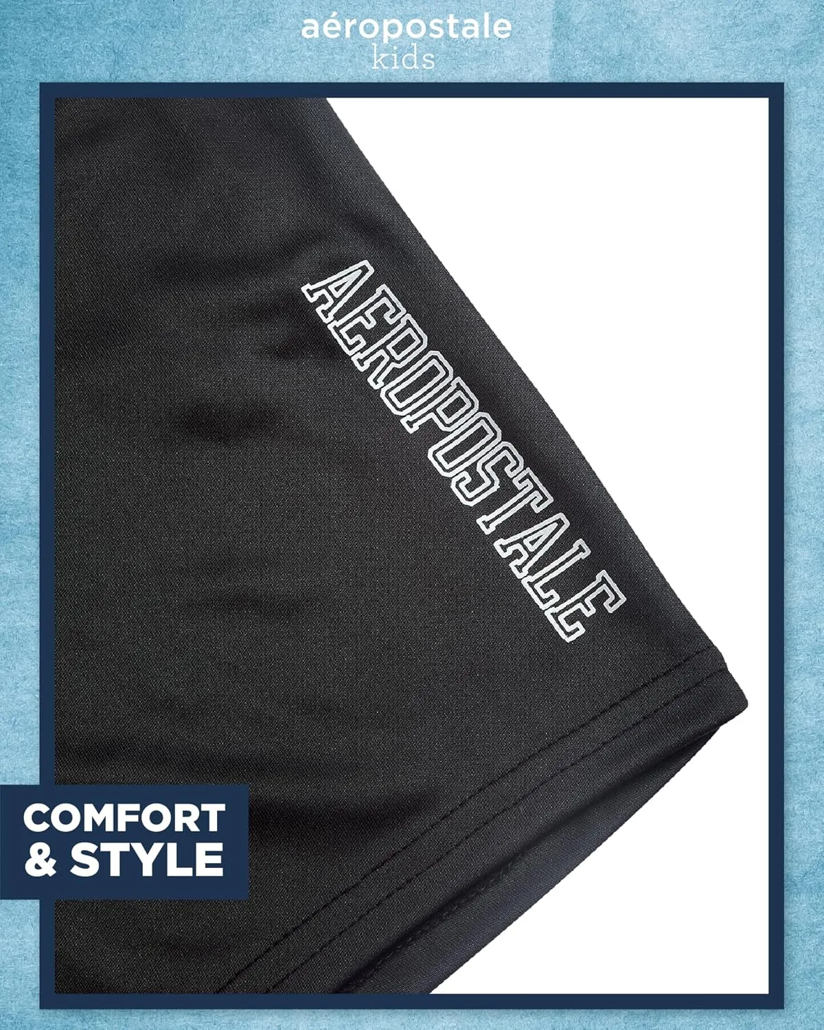 AEROPOSTALE Boys' Shorts Set - 4 Piece Short Sleeve Crew Neck Jersey Graphic T-Shirt and Mesh Shorts Set for Boys, Sizes:8-12