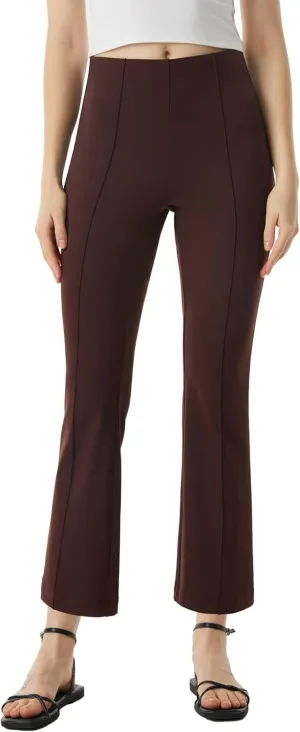 AFITNE Women's Yoga Dress Pants with Pockets Stretchy Pull On High Waisted Cropped Pants Work Casual Ankle Pants