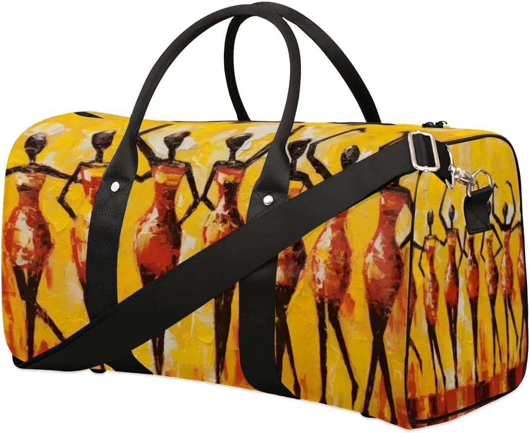 African Egyptian Women Travel Duffel bag for Men Women Weekender Overnight Bag Gym Bag Carry On Luggage Bags for Yoga Workout Sports