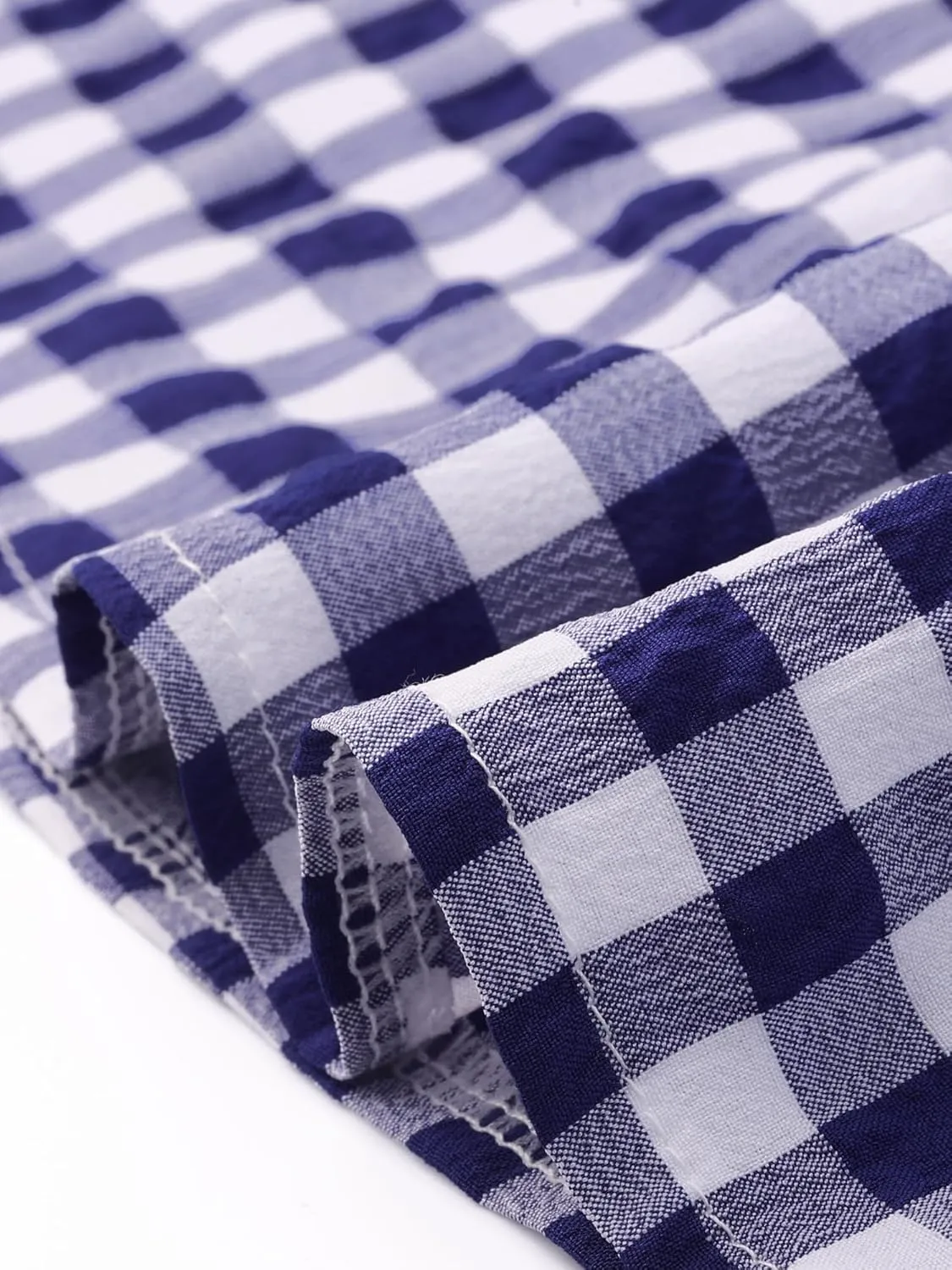 Agnes Orinda Plus Size Gingham Tops for Women 1950s Plaid Short Sleeve V Neck Summer Babydoll Peplum Top Blouse