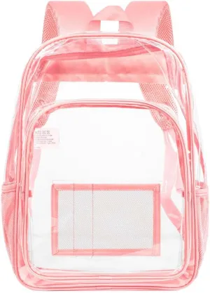 AGSDON Clear Backpack, Heavy Duty Transparent Bookbag, See Through PVC Backpacks for Women Men