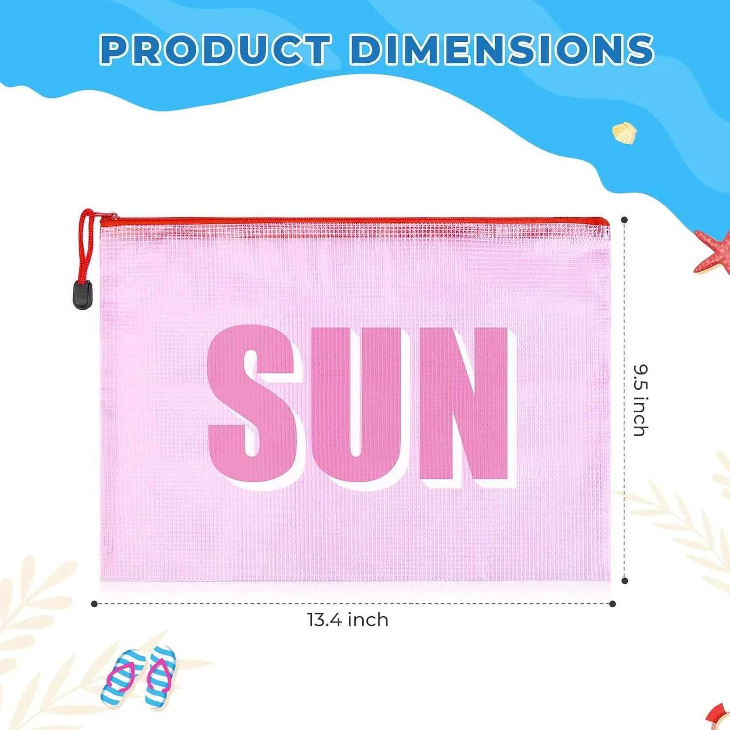 Aileam 4PCS Beach Makeup Bags SPF Cosmetic Bags for Women Girls Summer Varsity Zipper Pouch Clear Waterproof Beach Toiletry Organizer Trendy PVC Makeup Bag for Travel Sandproof Essential
