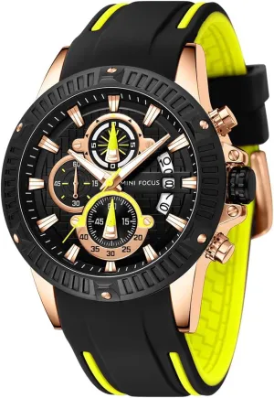 AIMES Mens Watches Fashion Casual Sport Chronograph Waterproof Military Watches Stylish Silicone Strap Business Work Wrist Watch