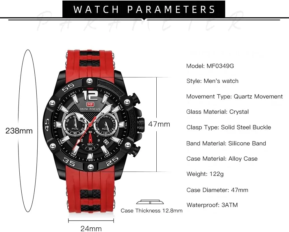 AIMES Watch for Men Sport Military Waterproof Chronograph Mens Watches Analog Quartz Big Face Classic Stylish Fashion Casual Designer Business Work Wrist Watch Elegant Gift for Men