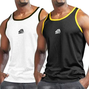 AIMPACT Men Athletic Workout Tank Top Mesh Casual Sleeveless Shirts