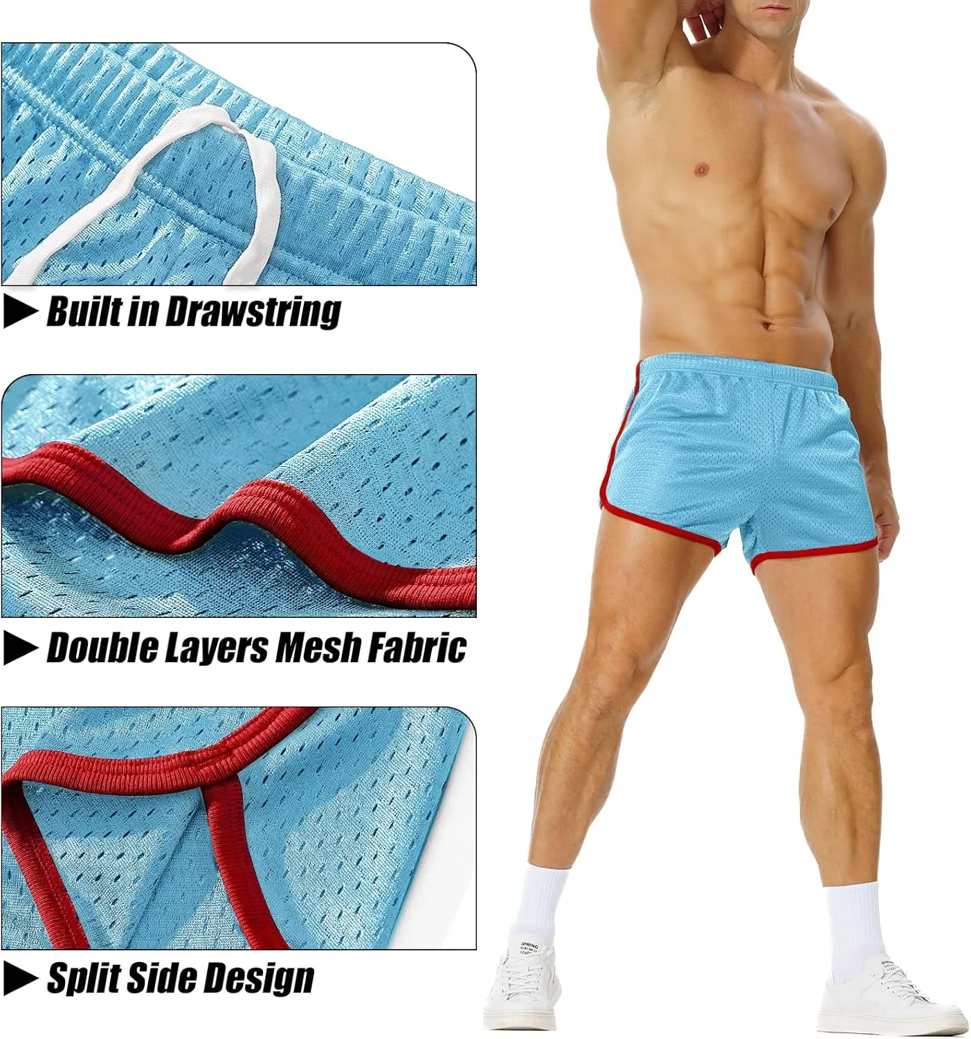 AIMPACT Mens Running Shorts Breathing Workout Gym Booty Short Shorts Sexy