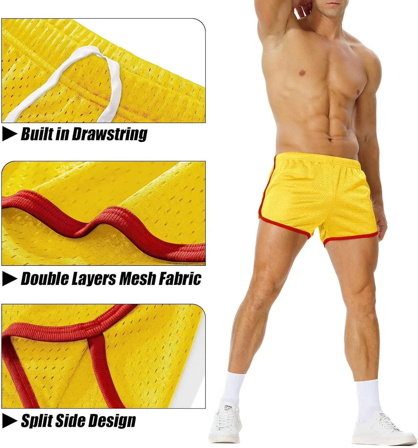AIMPACT Mens Running Shorts Breathing Workout Gym Booty Short Shorts Sexy