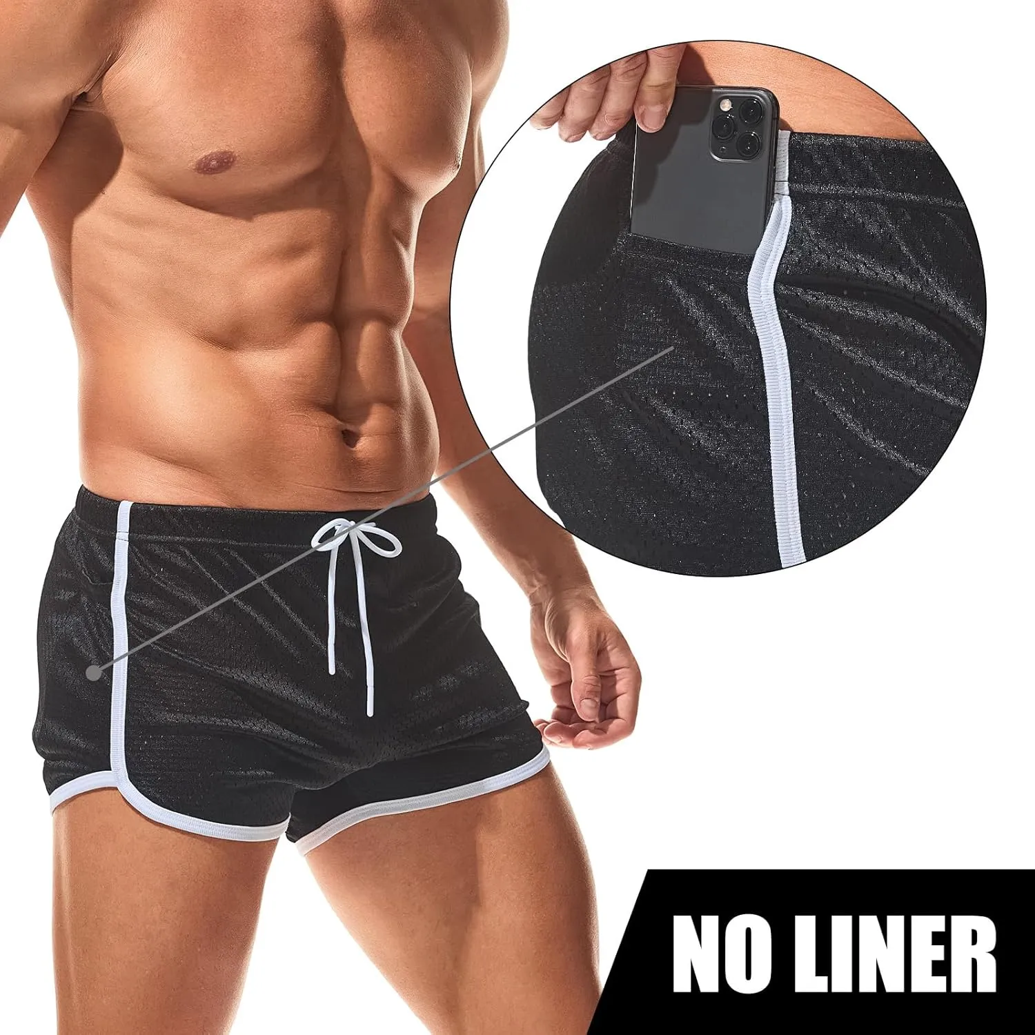 AIMPACT Mens Running Shorts Breathing Workout Gym Booty Short Shorts Sexy
