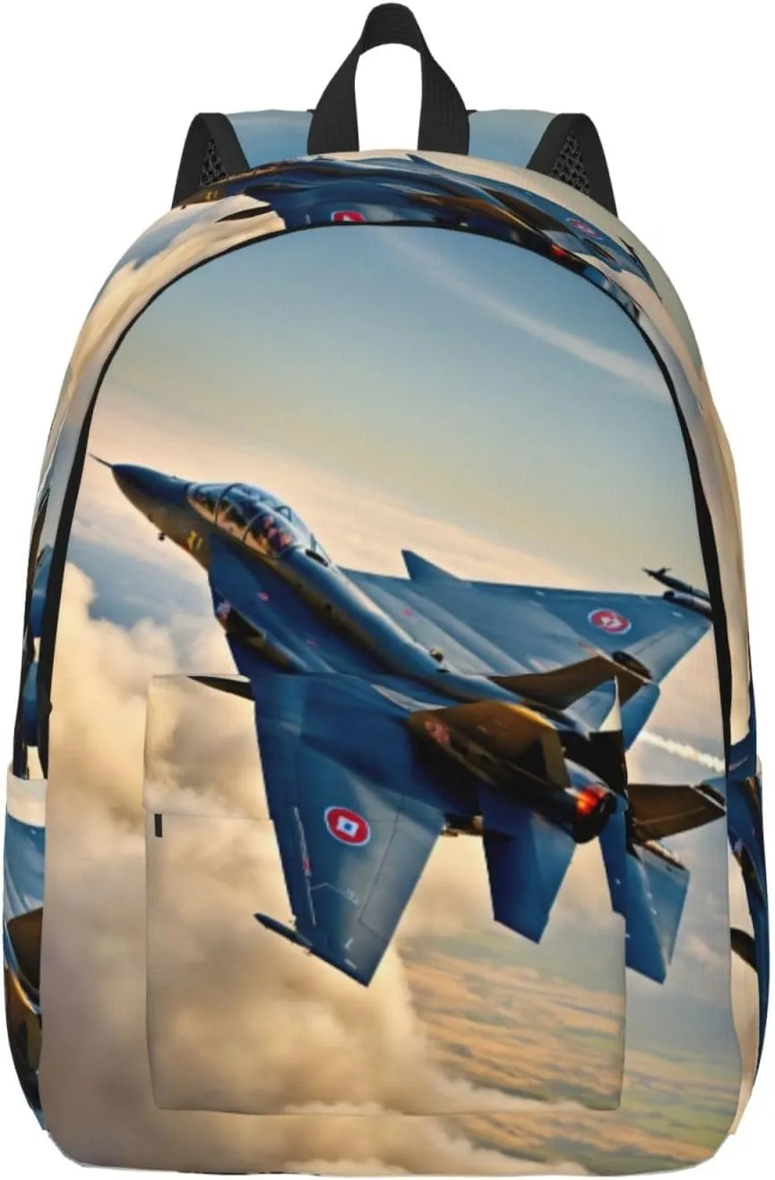 Aircraft Fighter Jets print Duffel Bag, Lightweight Duffel Bag, Casual Backpack, 17.7 x 6.3 x 12.2 inches